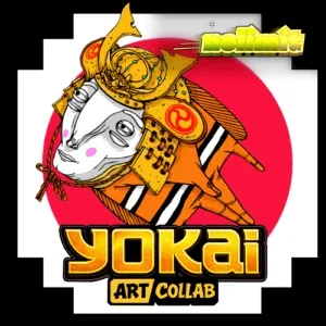 Tampilan visual slot bertema mitologi Jepang Yokai dengan estetika artistik